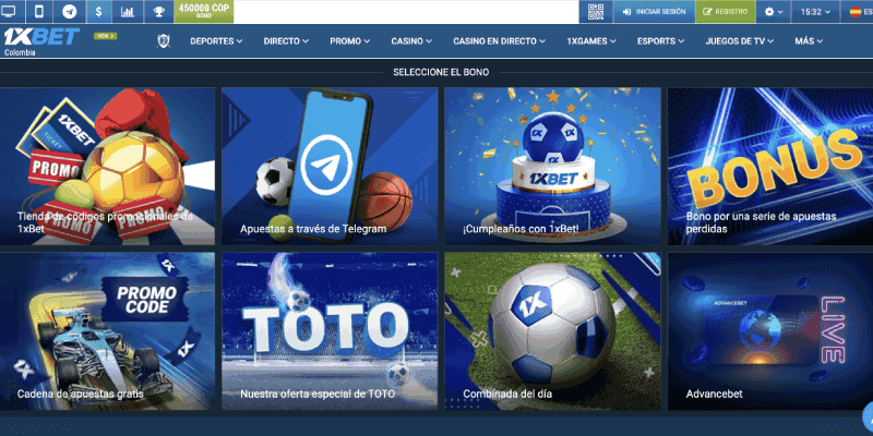 Captura de pantalla de la página de promoción de 1xBet