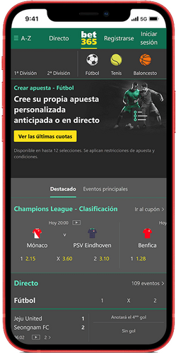 Eurocopa aplicación móvil — Bet365