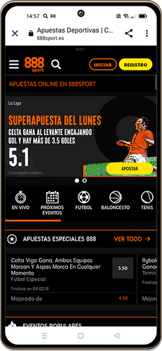 Aplicación de apuestas #3 en España – 888Sport